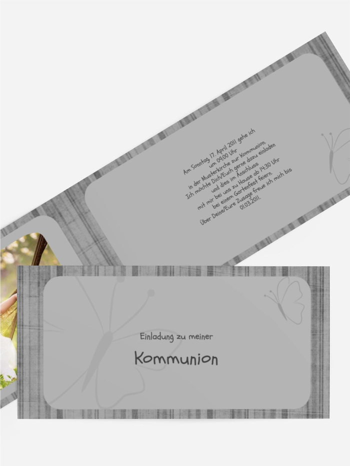 Einladungskarte Kommunion Butterfly 2 Einladungskarte Kommunion Butterfly 2
