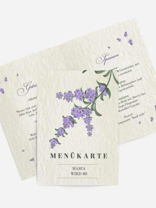 Menükarte Geburtstag Papierblumen
