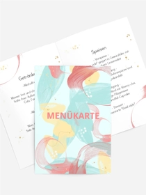 Menükarte Geburtstag Künstlerische Vielfalt