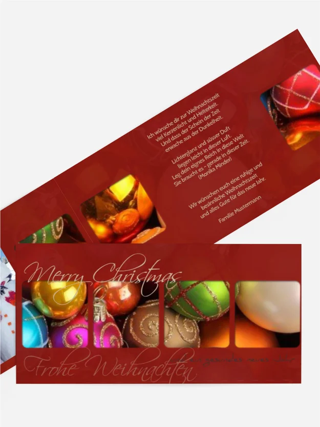 Weihnachtsgrußkarte Privat Christbaumkugeln