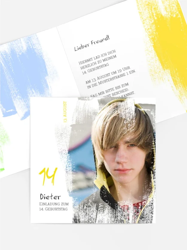 Geburtstagseinladung Malerglück