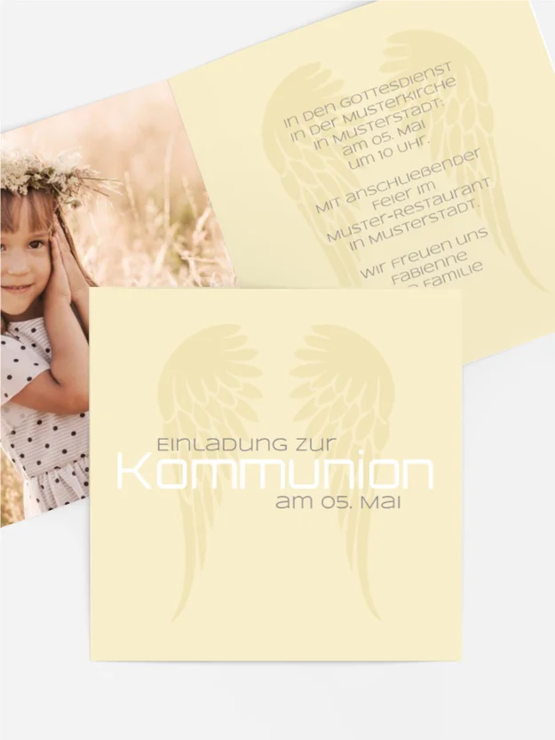 Kommunionseinladung Schutzengel Kommunionseinladung Schutzengel