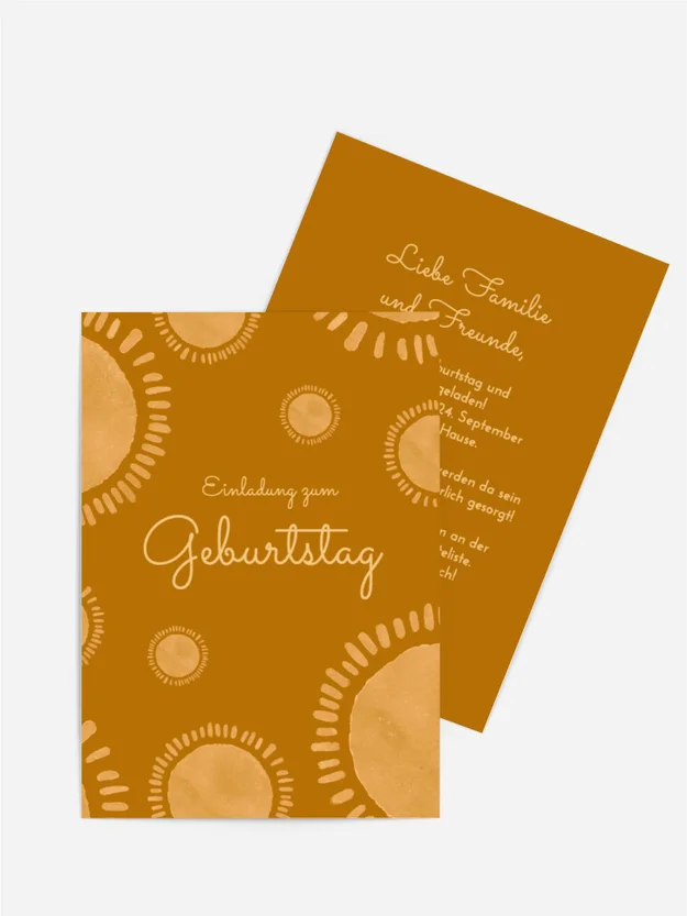 Geburtstagseinladung Sonnige Postkarte