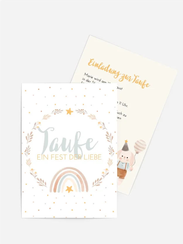 Einladungskarte Taufe Hasenbälle