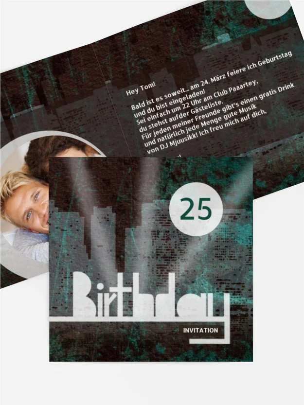 Einladung zum Geburtstag City Lights Foto