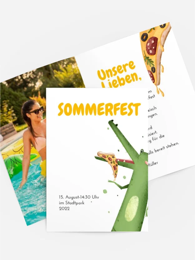 Einladung Sommerfest Krokopizza