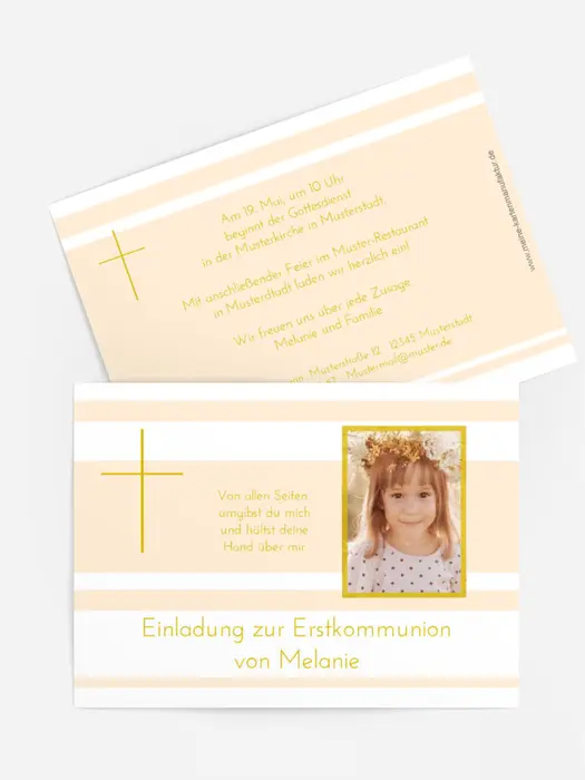Kommunionseinladung Kreuz