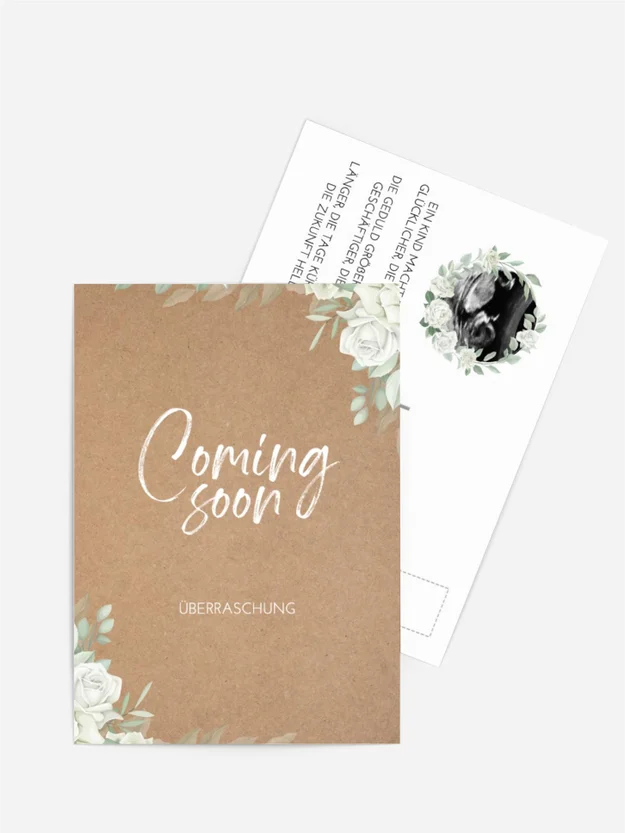 Schwangerschaftskarten Rosen auf Papier