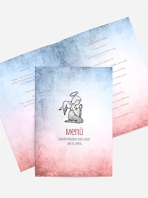 Menükarte Konfirmation grunge Engel