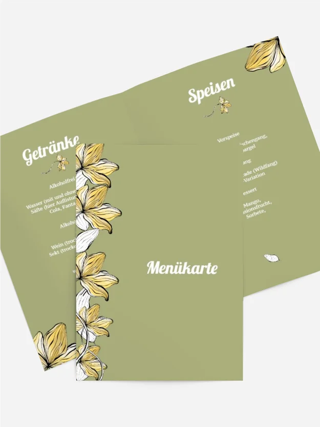 Menükarte Geburtstag Clematis