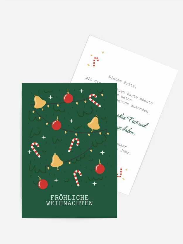 Grußkarte Weihnachten Weihnachtsbaum im Urlaub