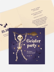Halloween Einladung Tanz der Knochen