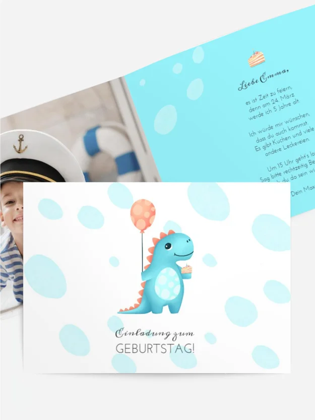 Geburtstagseinladung Dinospaß