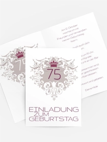 Einladung zum Geburtstag Krone 75