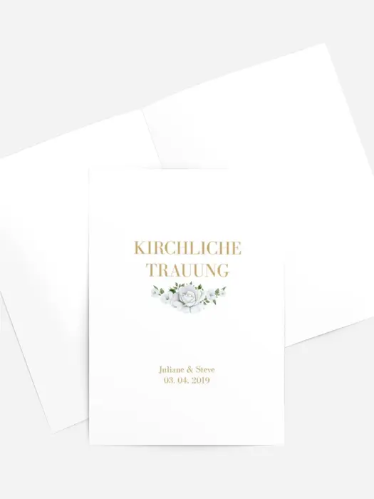 Kirchenheft Umschlag zur Hochzeit Weiße Rose