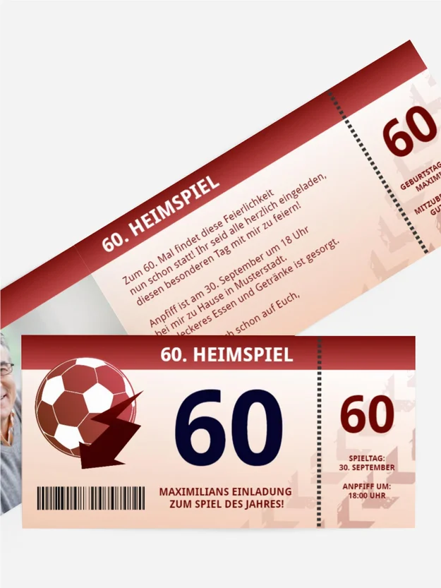 Geburtstagseinladung Heimspiel 60 Foto Geburtstagseinladung Heimspiel 60 Foto