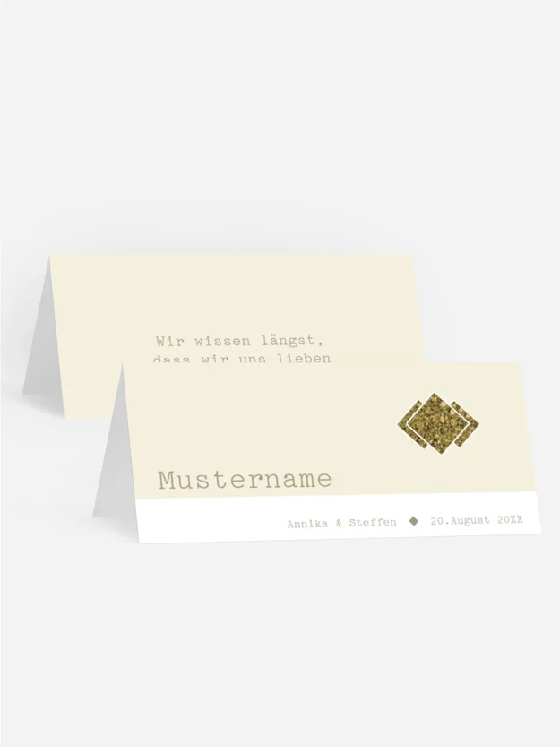 Tischkarte Glitzerschrift