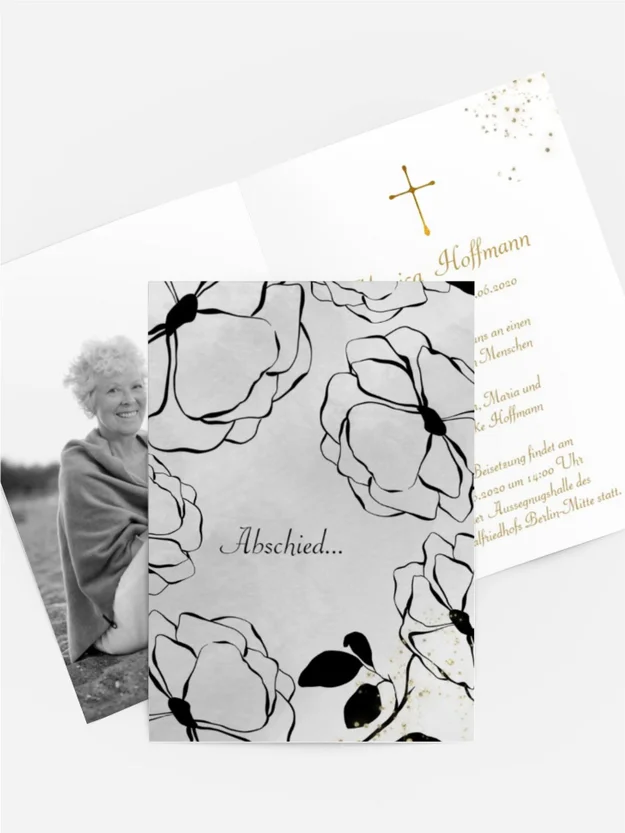 Trauerkarte Schwarze Blütennacht
