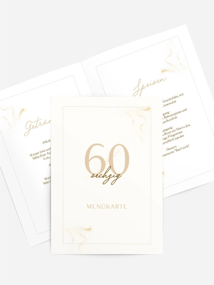 Menükarte Geburtstag Wie Marmor