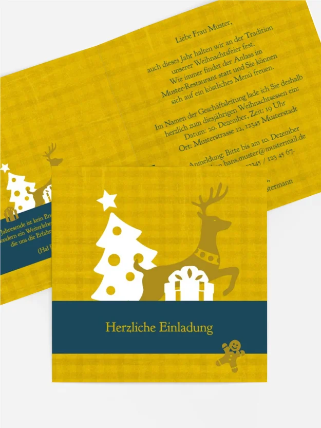 Weihnachtseinladung Geschäft Geschenke