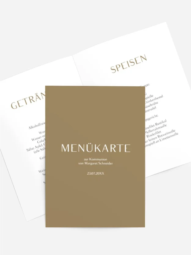 Menükarte Kommunion Heilige Seele