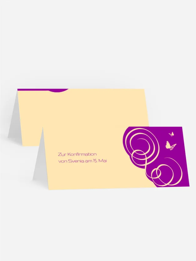 Tischkarte Konfirmation Butterfly Tischkarte Konfirmation Butterfly