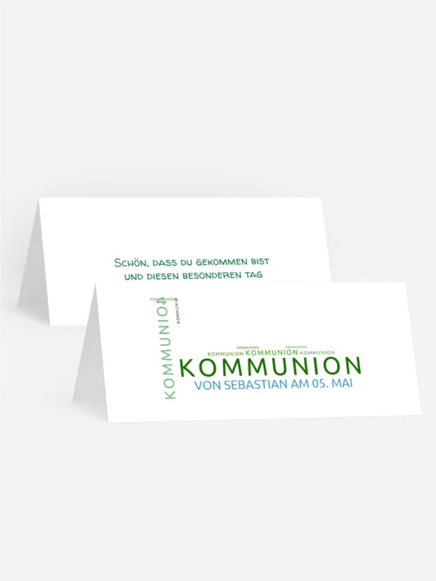 Tischkarte Kommunion Script