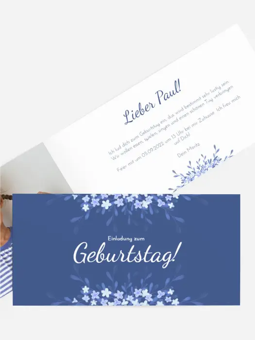 Geburtstagseinladung Strauß wilder Blumen