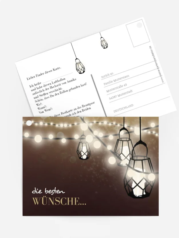 Ballonkarte Vintage Laterne