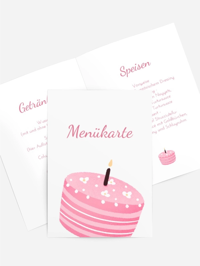 Menükarte Geburtstag Köstlicher Kuchen Menükarte Geburtstag Köstlicher Kuchen