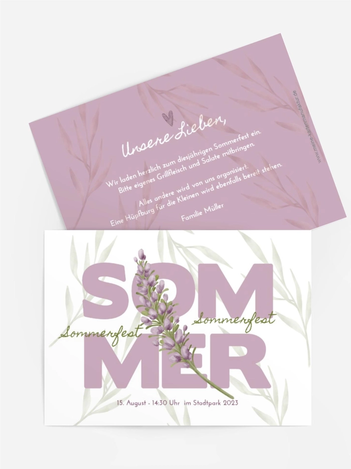 Sommerfest Einladung Sommerblumen Sommerfest Einladung Sommerblumen
