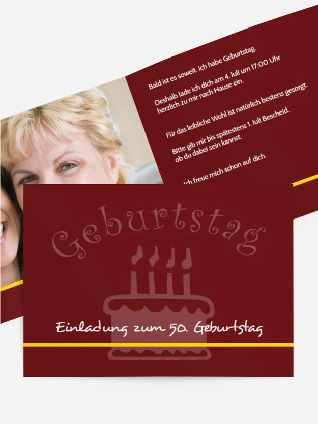 Geburtstagseinladung colour-contrasting 50 Foto Geburtstagseinladung colour-contrasting 50 Foto