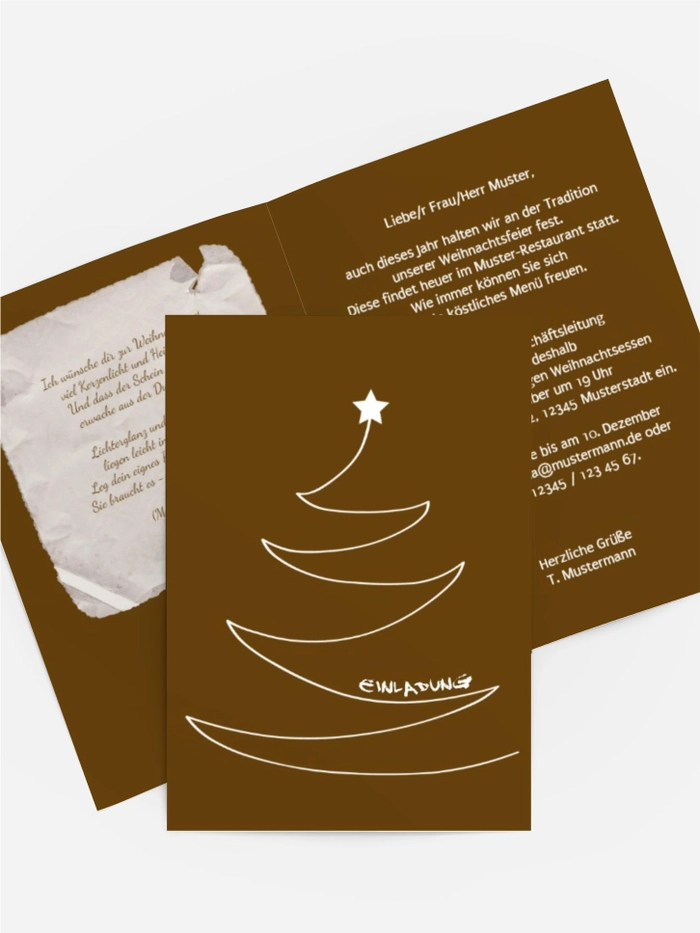 Einladung zur Weihnachtsfeier Geschäftlich Schriftbaum