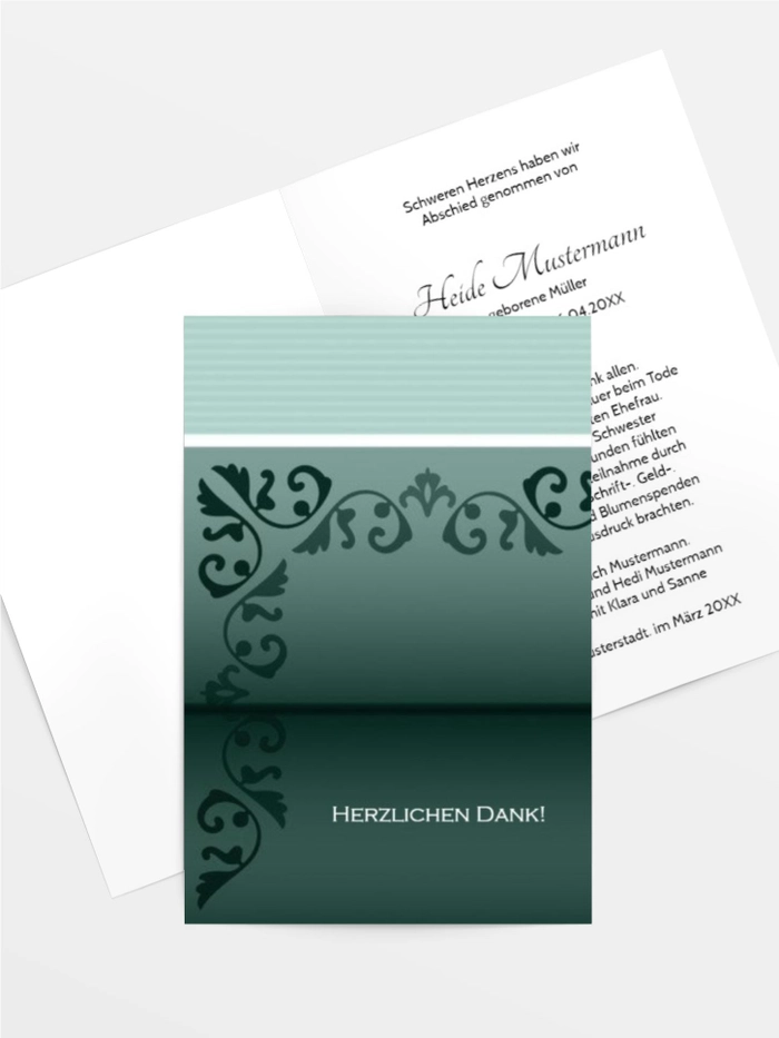 Trauerdanksagung Briefpapier hoch Trauerdanksagung Briefpapier hoch
