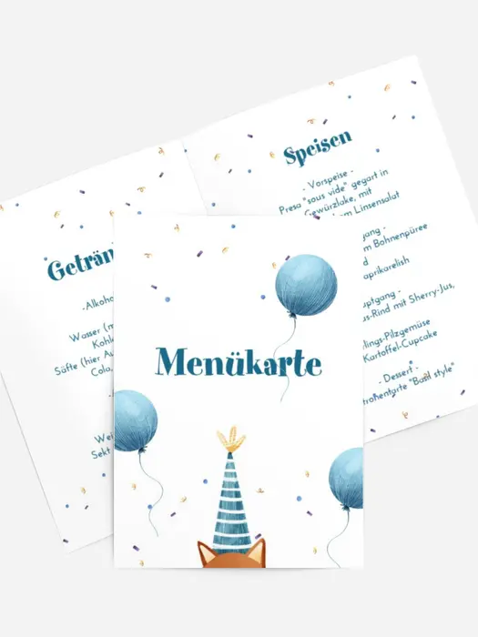 Menükarte Geburtstag Katzenpartys