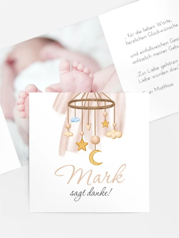 Baby Dankeskarte  Spielzimmer