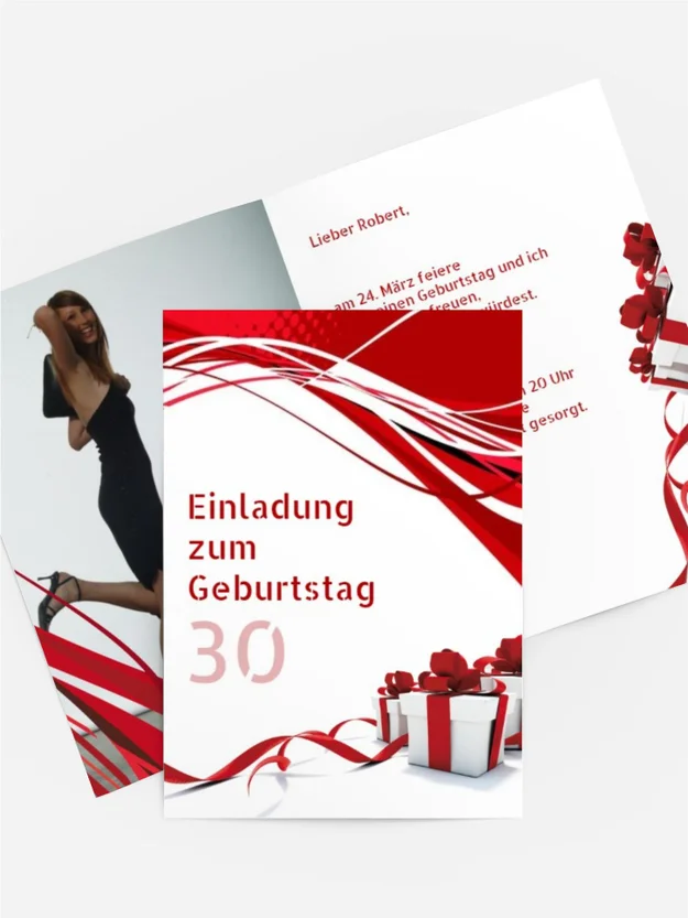 Geburtstagseinladung Schleifenband Foto 30