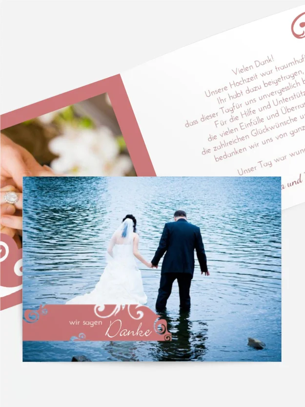 Dankeskarte Hochzeit "Squiggle Square"