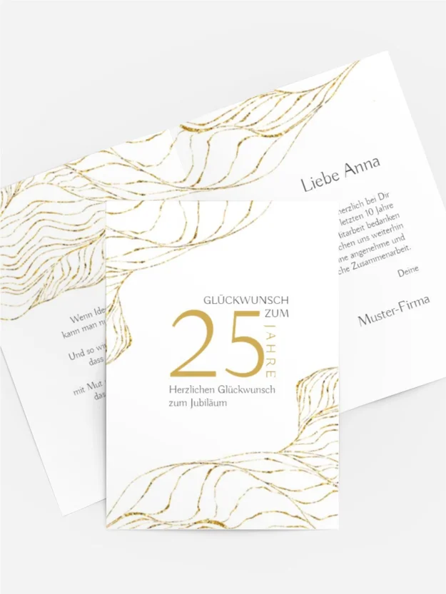 Jubiläumskarten Goldene Wellen Jubiläumskarten Goldene Wellen