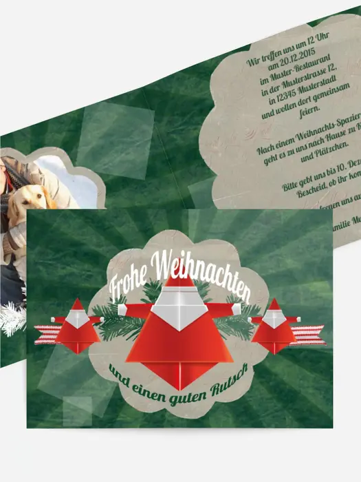 Foto Weihnachtsgrußkarte Origami 