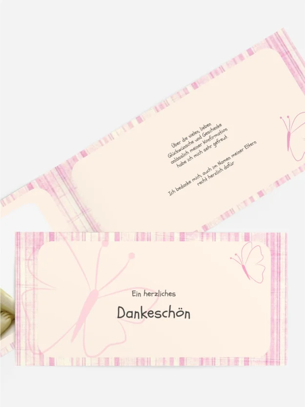 Dankeskarte Konfirmation Butterfly 2 Dankeskarte Konfirmation Butterfly 2