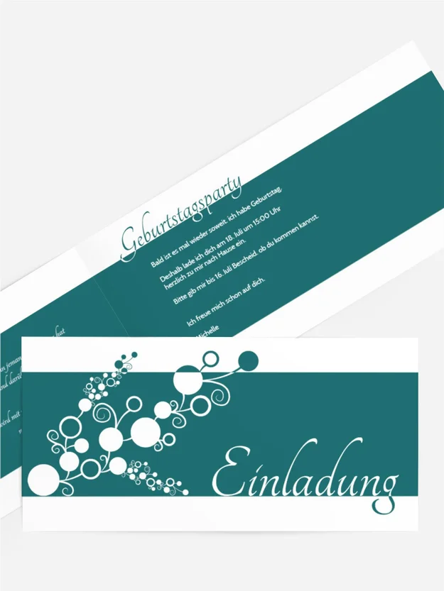 Geburtstagseinladungskarte bubble limb