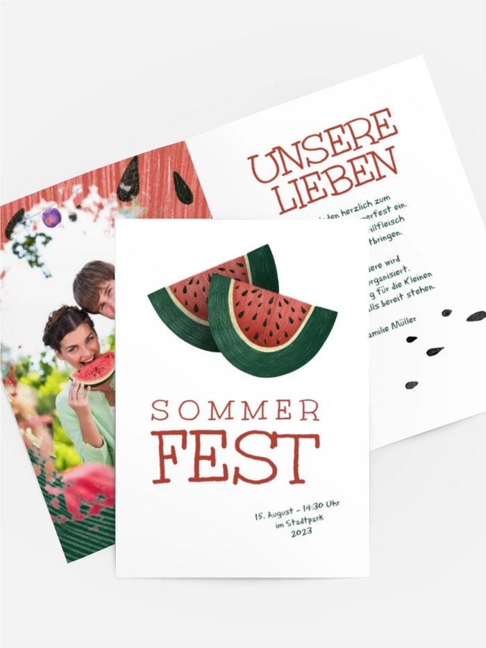 Einladung Sommerfest Wassermelonen-Party Einladung Sommerfest Wassermelonen-Party