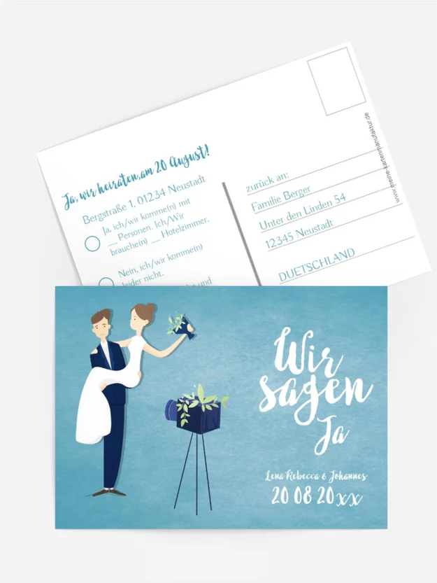 Antwortkarte In die glückliche Zukunft