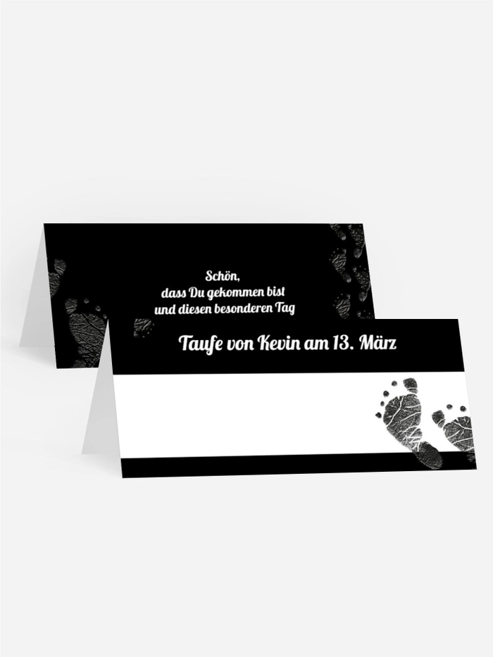 Tischkarte Taufe Footprint Tischkarte Taufe Footprint