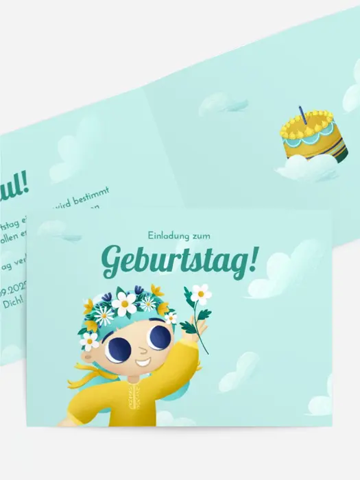 Geburtstagseinladung Glückwunschblume