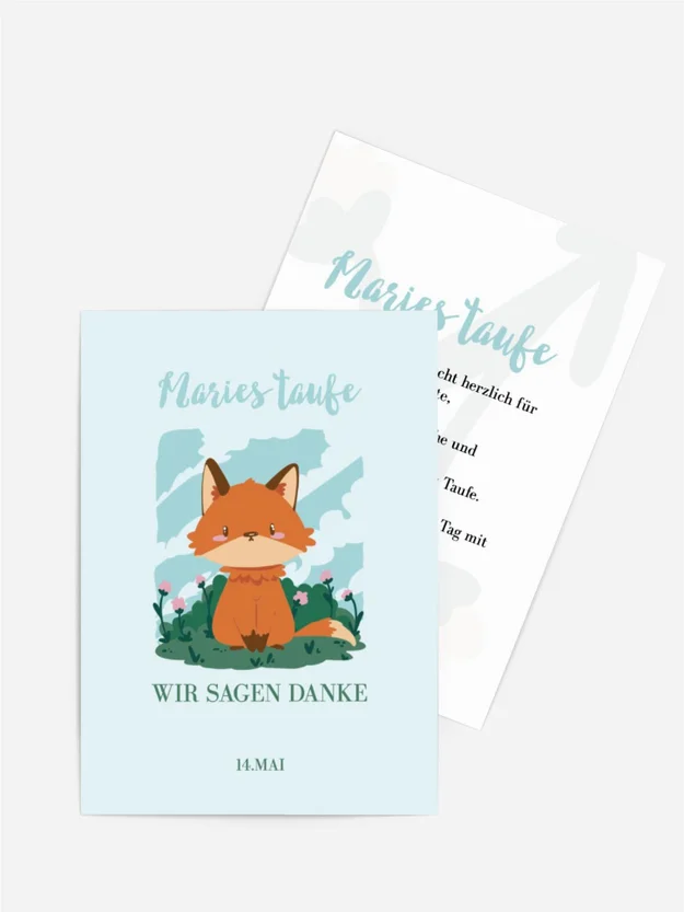 Dankeskarte Taufe Kleine Augen