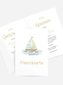 Menükarte Taufe Einsames Boot Menükarte Taufe Einsames Boot