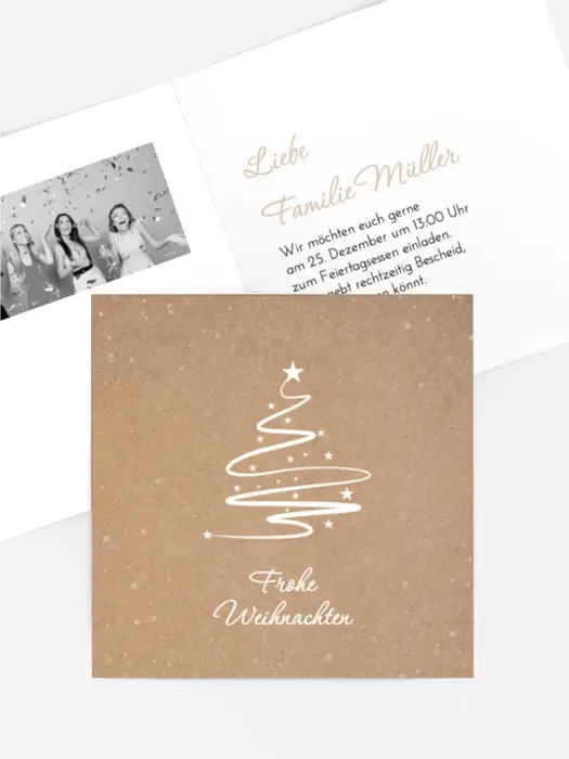Einladung Weihnachten Weihnachtsbaum funkeln