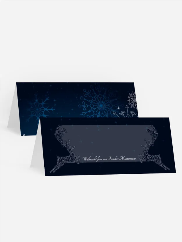 Weihnachtstischkarte Schnörkelhirsch